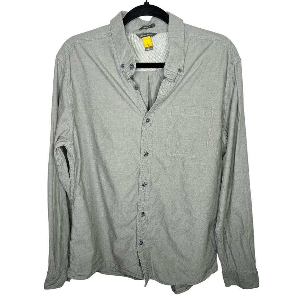 EDDIE BAUER / gray long sleeve button up / L